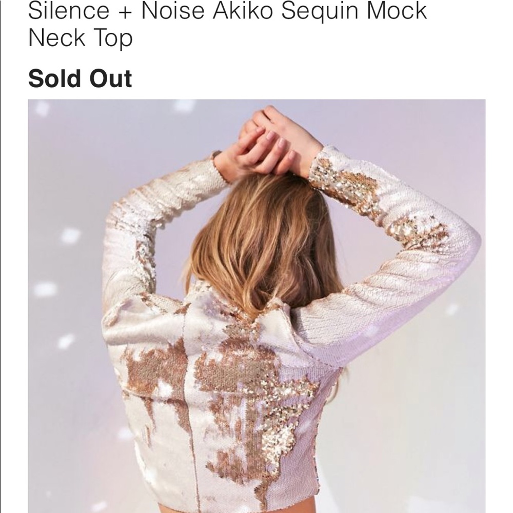 Silence + Noise Akiko Sequin Mock Neck Top
